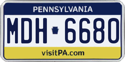 PA license plate MDH6680