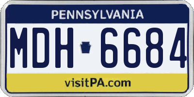 PA license plate MDH6684