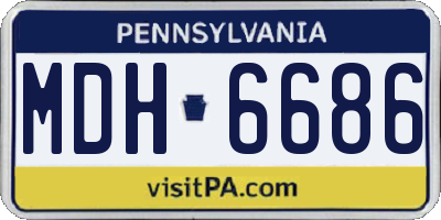 PA license plate MDH6686