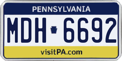 PA license plate MDH6692