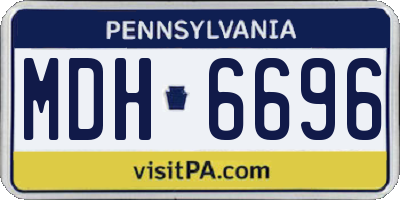 PA license plate MDH6696
