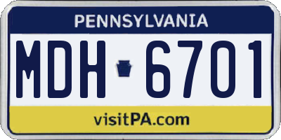 PA license plate MDH6701