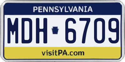 PA license plate MDH6709