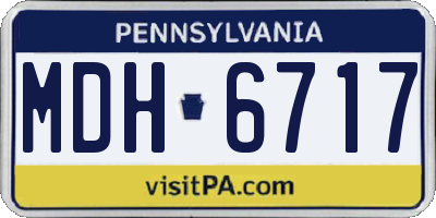 PA license plate MDH6717