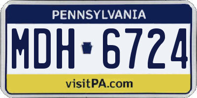 PA license plate MDH6724