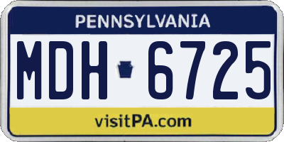 PA license plate MDH6725