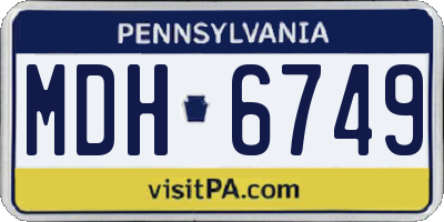 PA license plate MDH6749