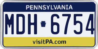 PA license plate MDH6754