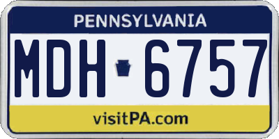 PA license plate MDH6757