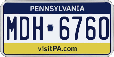 PA license plate MDH6760