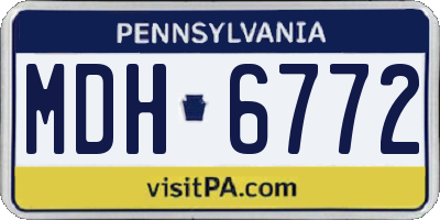 PA license plate MDH6772