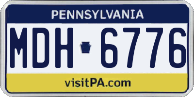 PA license plate MDH6776