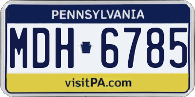 PA license plate MDH6785