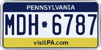 PA license plate MDH6787