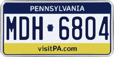 PA license plate MDH6804