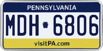 PA license plate MDH6806