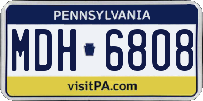 PA license plate MDH6808