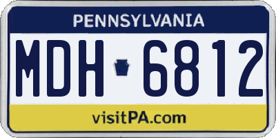 PA license plate MDH6812