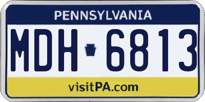 PA license plate MDH6813