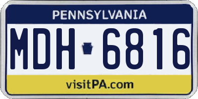 PA license plate MDH6816