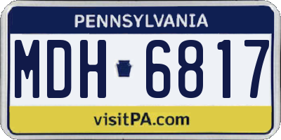 PA license plate MDH6817