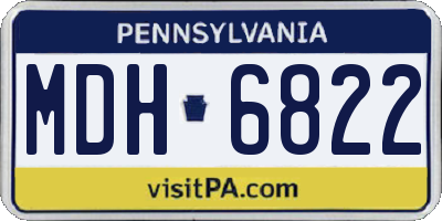 PA license plate MDH6822