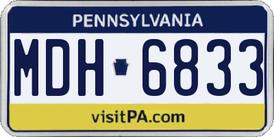 PA license plate MDH6833