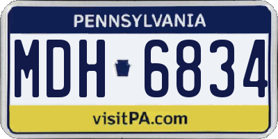PA license plate MDH6834
