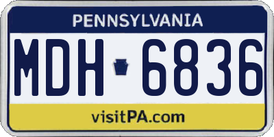 PA license plate MDH6836
