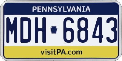 PA license plate MDH6843