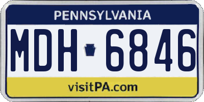 PA license plate MDH6846