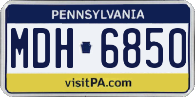 PA license plate MDH6850