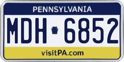PA license plate MDH6852