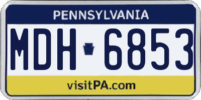 PA license plate MDH6853