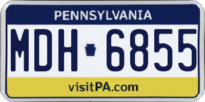 PA license plate MDH6855