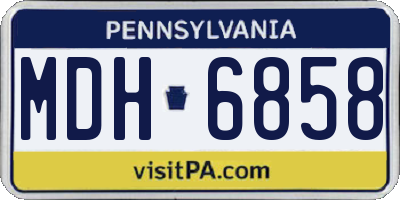 PA license plate MDH6858