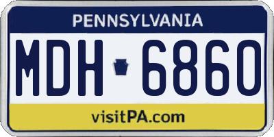 PA license plate MDH6860