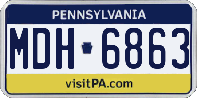 PA license plate MDH6863