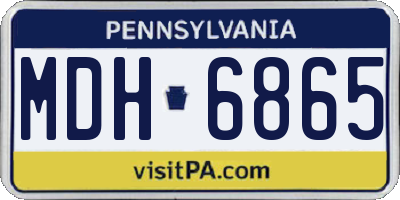 PA license plate MDH6865