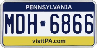PA license plate MDH6866