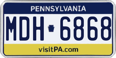 PA license plate MDH6868