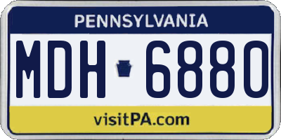 PA license plate MDH6880