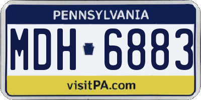 PA license plate MDH6883