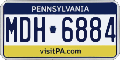 PA license plate MDH6884