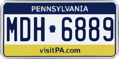 PA license plate MDH6889