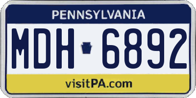 PA license plate MDH6892