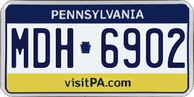 PA license plate MDH6902