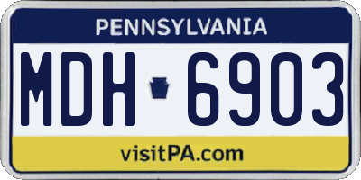 PA license plate MDH6903