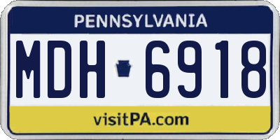 PA license plate MDH6918