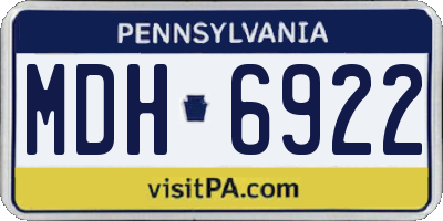 PA license plate MDH6922